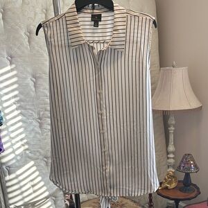 Worthington Black and White Striped Top